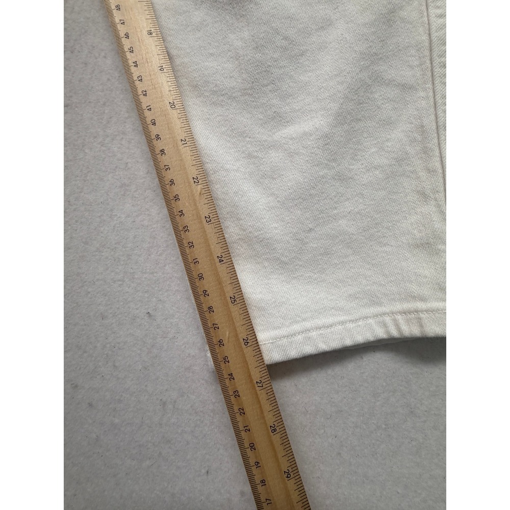 AYR The Beat High Rise Tapered Wide Leg Jeans White Denim 29 Made in USA - Picture 9 of 10